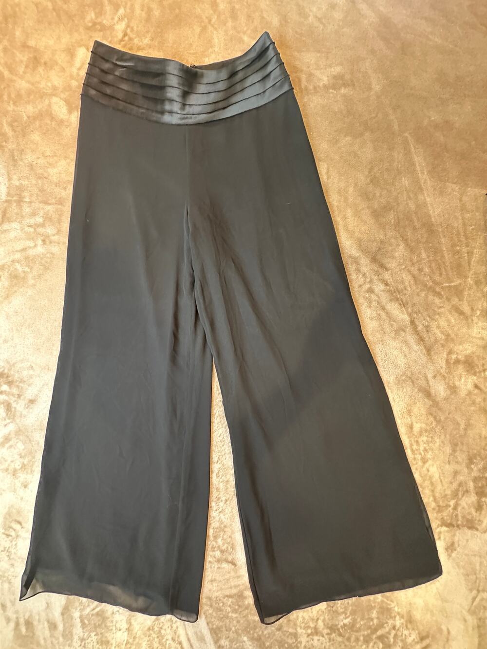 Victor Costa Black Wide Leg Dress Pants